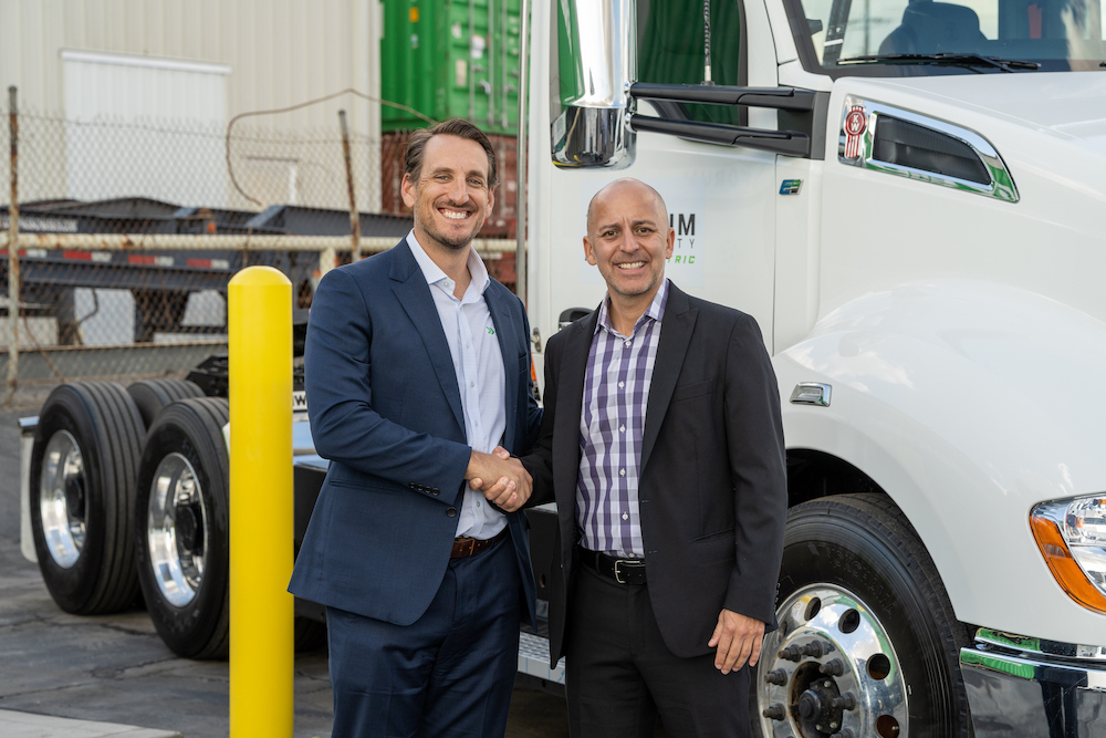 Forum Mobility CEO Matt Leducq with Hight Logistics CEO Rudy Diaz